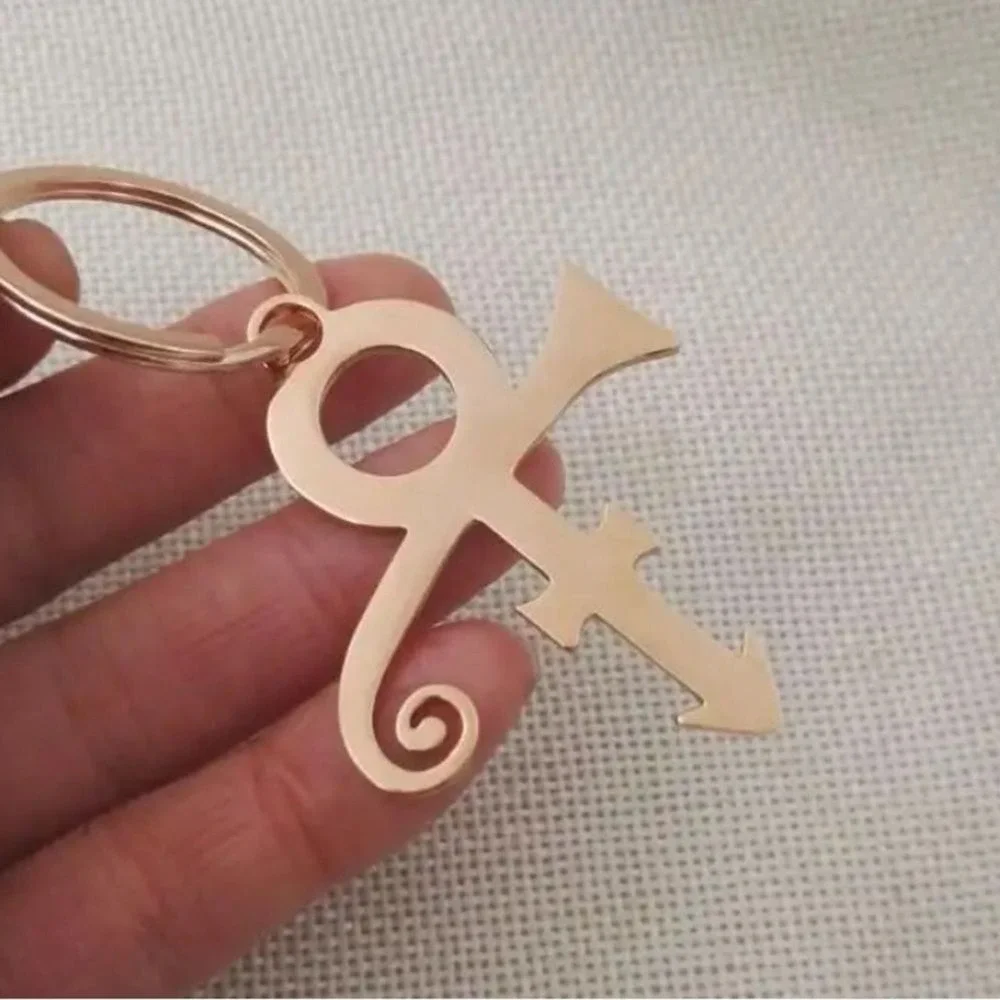 Prince Symbol Keychain Rose Gold Artist Love Symbol Music Purple Rain Fan Gift